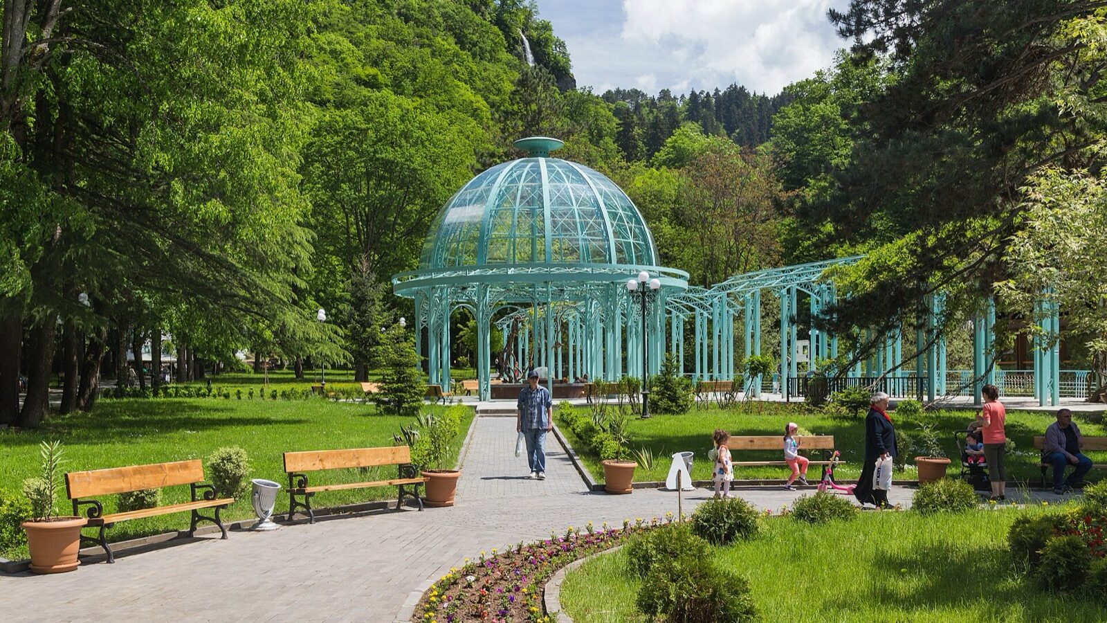Centrální park v Borjomi, Gruzie